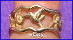 JAMES AVERY 14K HUMMINGBIRD and Flower Ring Retired and RARE