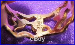 JAMES AVERY 14K HUMMINGBIRD and Flower Ring Retired and RARE