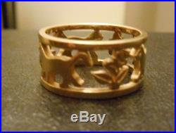 JAMES AVERY 14K OPEN WORK CAT BAND/RING, SIZE 6
