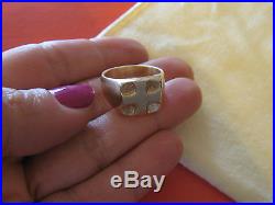 JAMES AVERY 14K SOLID YELLOW GOLD GREEK CROSS RING, SIZE 9, HEAVY