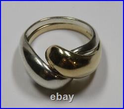 JAMES AVERY 14K & Sterling Silver Two Toned Puzzle Ring Size 7 9g #34420K