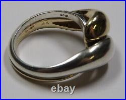 JAMES AVERY 14K & Sterling Silver Two Toned Puzzle Ring Size 7 9g #34420K