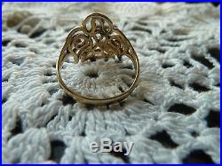 James Avery 14k Yellow Gold Open Descending Dove Ring Size 8.5 Retired 4.0 Grams