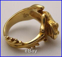 JAMES AVERY 14K Yellow Gold FROG or TOAD ring RARE size 7 10.8g heavy EUC