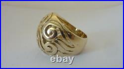 JAMES AVERY 14K Yellow Gold HUGE Dome Open Work Ring Size 9