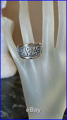 JAMES AVERY 14k/. 925 SCROLLED FLEUR-DE-LIS LILY FLOWER RING NO RESERVE! 3 DAYS