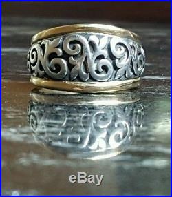 JAMES AVERY 14k/. 925 SCROLLED FLEUR-DE-LIS LILY FLOWER RING NO RESERVE! 3 DAYS