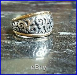 JAMES AVERY 14k/. 925 SCROLLED FLEUR-DE-LIS LILY FLOWER RING NO RESERVE! 3 DAYS