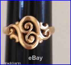 JAMES AVERY 14k YELLOW GOLD SPANISH SWIRL RING WAVE SCROLL SZ 4 with JA BOX