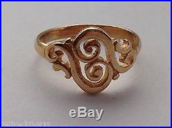 JAMES AVERY 14k YELLOW GOLD SPANISH SWIRL RING WAVE SCROLL SZ 4 with JA BOX