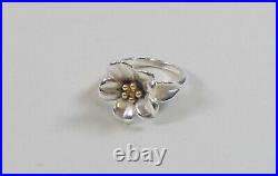 JAMES AVERY 18k Gold And Sterling Silver April Flower Ring Size 5.5