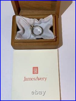 JAMES AVERY 925/585 Vintage Amethyst Hammered Ring Sz 8.25 WithDovetailed Box