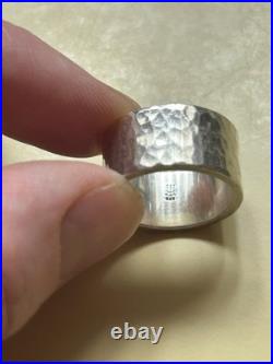 JAMES AVERY 925 Hammered Cigar Band Ring Sterling Silver