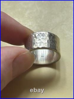 JAMES AVERY 925 Hammered Cigar Band Ring Sterling Silver