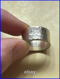JAMES AVERY 925 Hammered Cigar Band Ring Sterling Silver