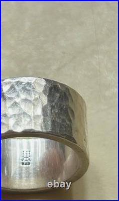 JAMES AVERY 925 Hammered Cigar Band Ring Sterling Silver