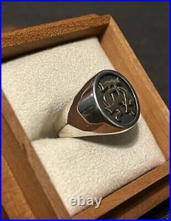 JAMES AVERY 925 STERLING SILVER & 14K GOLD Alpha and Omega RING SIZE 8 With Box