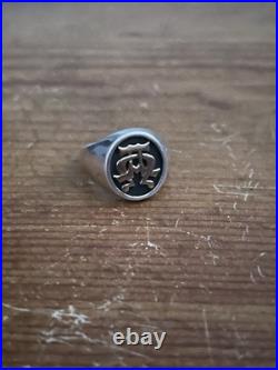 JAMES AVERY 925 STERLING SILVER & 14K GOLD Alpha and Omega Ring Size 8 JAMES AVERY 925 STERLING SILVER & 14K GOLD Alpha and Omega Ring Size 8