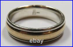 JAMES AVERY 925 Silver & 14K Gold Simplicity Band Ring Sz 9.5 (7.2g) #33826K
