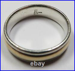 JAMES AVERY 925 Silver & 14K Gold Simplicity Band Ring Sz 9.5 (7.2g) #33826K