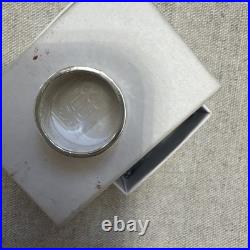 JAMES AVERY 925 Sterling Silver Retired Hammered Band Ring 3/8 Wide Size 8