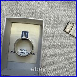 JAMES AVERY 925 Sterling Silver Retired Hammered Band Ring 3/8 Wide Size 8