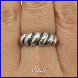 JAMES AVERY 925 Sterling Silver Vintage Ribbed Oxidized Ring Size 7.75 JAMES AVERY 925 Sterling Silver Vintage Ribbed Oxidized Ring Size 7.75