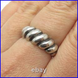 JAMES AVERY 925 Sterling Silver Vintage Ribbed Oxidized Ring Size 7.75 JAMES AVERY 925 Sterling Silver Vintage Ribbed Oxidized Ring Size 7.75