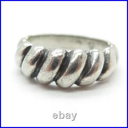 JAMES AVERY 925 Sterling Silver Vintage Ribbed Oxidized Ring Size 7.75 JAMES AVERY 925 Sterling Silver Vintage Ribbed Oxidized Ring Size 7.75