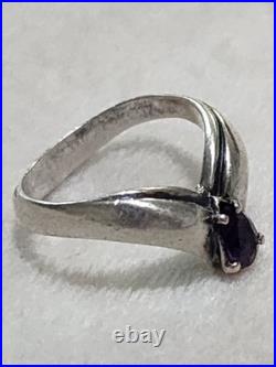 JAMES AVERY APOGEAN. 925 & Amethyst Tear Drop Ring Sz 5.5 RETIRED