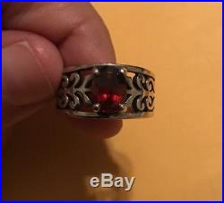 JAMES AVERY Adoree Sterling Silver 925 Ring Red Garnet Size 6.5