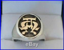 JAMES AVERY Alpha & Omega Ring 14k gold and Sterling Silver size 7.5
