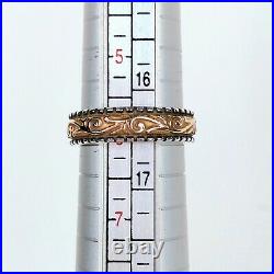 JAMES AVERY Beaded Scrolled Band, Size 6, 14k Gold 925 Silver Ring, Excellent