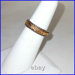 JAMES AVERY Beaded Scrolled Band, Size 6, 14k Gold 925 Silver Ring, Excellent
