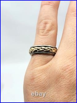 JAMES AVERY Braided Band, Ring, 925 & 14K Size 5.75 CC24.4 JAMES AVERY Braided Band, Ring, 925 & 14K Size 5.75 CC24.4