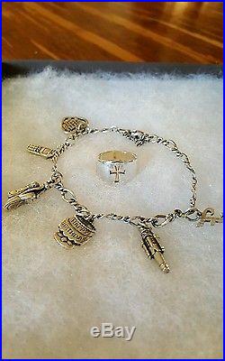 JAMES AVERY CHARM BRACELET WITH 6 JAMES AVERY CHARMS! +++PINKIE RING SZ. 5
