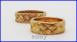 James Avery Custom Made Ring Set 14k Yellow Gold Rare & Unique Carved Design