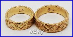 James Avery Custom Made Ring Set 14k Yellow Gold Rare & Unique Carved Design