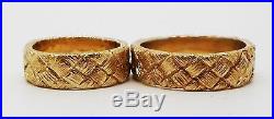 James Avery Custom Made Ring Set 14k Yellow Gold Rare & Unique Carved Design