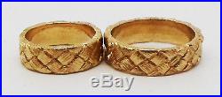 James Avery Custom Made Ring Set 14k Yellow Gold Rare & Unique Carved Design