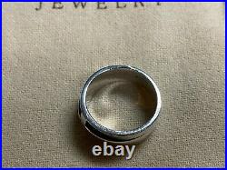 JAMES AVERY Cross Band with Single Diamond Ring, Sterling Silver Size 9.5 RETIRED
