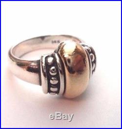 JAMES AVERY DOME RING 14k Gold & Sterling Silver Size 4 1/2 RETIRED