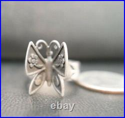 JAMES AVERY FLOWER / BUTTERFLY STERLING SILVER MARIPOSA RING Size 10