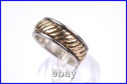 JAMES AVERY Fluted Wedding Band Ring 14K Gold & Sterling Silver Sz 6 RETIRED