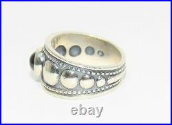 JAMES AVERY Garnet Graduated Beaded Sterling Silver Ring Size 6.5 Retired