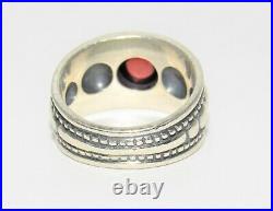 JAMES AVERY Garnet Graduated Beaded Sterling Silver Ring Size 6.5 Retired