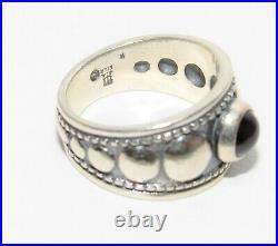 JAMES AVERY Garnet Graduated Beaded Sterling Silver Ring Size 6.5 Retired