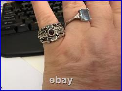JAMES AVERY Garnet Graduated Beaded Sterling Silver Ring Size 6.5 Retired A272