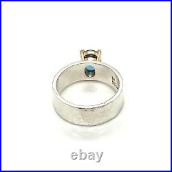 JAMES AVERY Julietta Blue Topaz 14k and Sterling Silver Ring Size 6.5