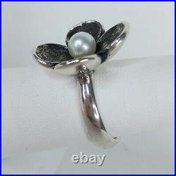JAMES AVERY Pearl Flower Ring, Size 5.5, 925 Sterling Silver, Retired